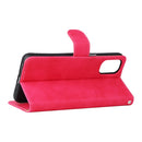 For Motorola Moto G22 Skin Feel Magnetic Buckle Calf Texture PU Phone Case(Rose Red)