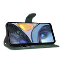 For Motorola Moto G22 Skin Feel Magnetic Buckle Calf Texture PU Phone Case(Green)