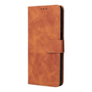 For Motorola Moto G22 Skin Feel Magnetic Buckle Calf Texture PU Phone Case(Brown)