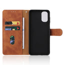 For Motorola Moto G22 Skin Feel Magnetic Buckle Calf Texture PU Phone Case(Brown)