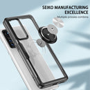 For Xiaomi 12 Transparent TPU + Acrylic Ring Holder Phone Case(Silver+Black)