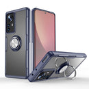 For Xiaomi 12 Pro Transparent TPU + Acrylic Ring Holder Phone Case(Dark Blue + Silver)