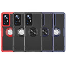 For Xiaomi 12 Pro Transparent TPU + Acrylic Ring Holder Phone Case(Dark Blue + Silver)