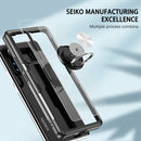 For Xiaomi 12 Pro Transparent TPU + Acrylic Ring Holder Phone Case(Dark Blue + Silver)