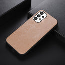 For Samsung Galaxy A23 4G Wood Texture PU Phone Case(Gold)