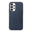For Samsung Galaxy A23 4G Wood Texture PU Phone Case(Blue)