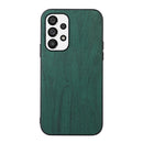 For Samsung Galaxy A23 4G Wood Texture PU Phone Case(Green)