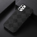 For Samsung Galaxy A23 4G Weave Plaid PU Phone Case(Black)