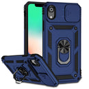 Sliding Camshield Holder Phone Case For iPhone XR(Blue)
