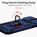 Sliding Camshield Holder Phone Case For iPhone XR(Blue)