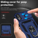 Sliding Camshield Holder Phone Case For iPhone XR(Blue)