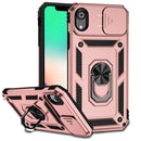 Sliding Camshield Holder Phone Case For iPhone XR(Rose Gold)