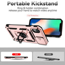 Sliding Camshield Holder Phone Case For iPhone XR(Rose Gold)