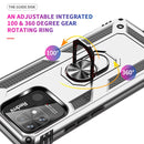For Xiaomi Redmi 10C Shockproof TPU + PC Phone Case with 360 Degree Rotating Holder(Silver)