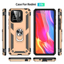 For Xiaomi Redmi 10C Shockproof TPU + PC Phone Case with 360 Degree Rotating Holder(Gold)