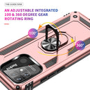 For Xiaomi Redmi 10C Shockproof TPU + PC Phone Case with 360 Degree Rotating Holder(Rose Gold)