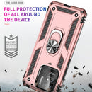 For Xiaomi Redmi 10C Shockproof TPU + PC Phone Case with 360 Degree Rotating Holder(Rose Gold)