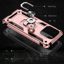For Xiaomi Redmi 10C Shockproof TPU + PC Phone Case with 360 Degree Rotating Holder(Rose Gold)