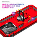 For Xiaomi Redmi 10C Shockproof TPU + PC Phone Case with 360 Degree Rotating Holder(Red)