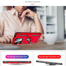 For Xiaomi Redmi 10C Shockproof TPU + PC Phone Case with 360 Degree Rotating Holder(Red)