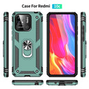 For Xiaomi Redmi 10C Shockproof TPU + PC Phone Case with 360 Degree Rotating Holder(Green)