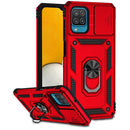 For Samsung Galaxy A12 Sliding Camshield Holder Phone Case(Red)