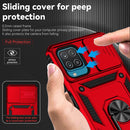 For Samsung Galaxy A12 Sliding Camshield Holder Phone Case(Red)