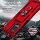 For Samsung Galaxy A12 Sliding Camshield Holder Phone Case(Red)