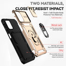 For Samsung Galaxy A12 Sliding Camshield Holder Phone Case(Gold)