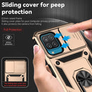 For Samsung Galaxy A12 Sliding Camshield Holder Phone Case(Gold)