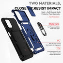For Samsung Galaxy A12 Sliding Camshield Holder Phone Case(Blue)