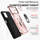 For Samsung Galaxy A12 Sliding Camshield Holder Phone Case(Rose Gold)