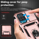 For Samsung Galaxy A12 Sliding Camshield Holder Phone Case(Rose Gold)