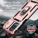 For Samsung Galaxy A12 Sliding Camshield Holder Phone Case(Rose Gold)