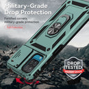 For Samsung Galaxy A12 Sliding Camshield Holder Phone Case(Dark Green)
