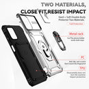 For Samsung Galaxy A12 Sliding Camshield Holder Phone Case(Silver)