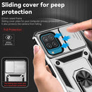 For Samsung Galaxy A12 Sliding Camshield Holder Phone Case(Silver)