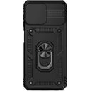 For Samsung Galaxy A22 4G Sliding Camshield Holder Phone Case(Black)