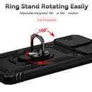 For Samsung Galaxy A22 4G Sliding Camshield Holder Phone Case(Black)