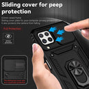 For Samsung Galaxy A22 4G Sliding Camshield Holder Phone Case(Black)