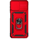 For Samsung Galaxy A22 4G Sliding Camshield Holder Phone Case(Red)