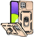 For Samsung Galaxy A22 4G Sliding Camshield Holder Phone Case(Gold)