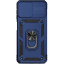 For Samsung Galaxy A22 4G Sliding Camshield Holder Phone Case(Blue)