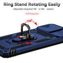 For Samsung Galaxy A22 4G Sliding Camshield Holder Phone Case(Blue)
