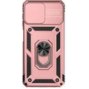 For Samsung Galaxy A22 4G Sliding Camshield Holder Phone Case(Rose Gold)