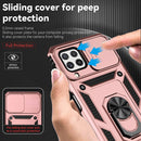 For Samsung Galaxy A22 4G Sliding Camshield Holder Phone Case(Rose Gold)