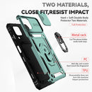 For Samsung Galaxy A22 4G Sliding Camshield Holder Phone Case(Dark Green)