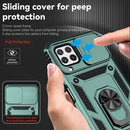 For Samsung Galaxy A22 4G Sliding Camshield Holder Phone Case(Dark Green)