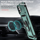 For Samsung Galaxy A22 4G Sliding Camshield Holder Phone Case(Dark Green)