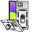 For Samsung Galaxy A22 4G Sliding Camshield Holder Phone Case(Silver)